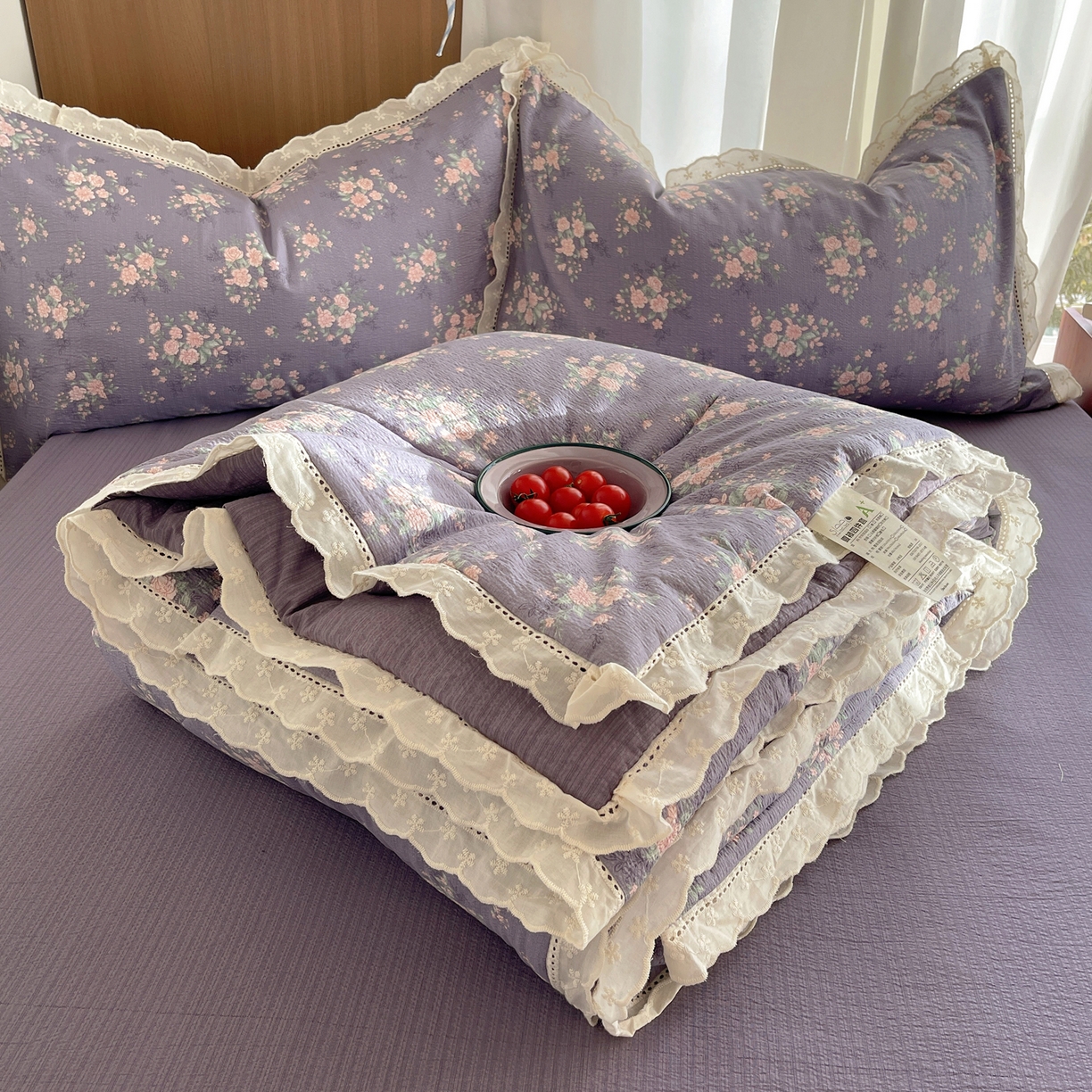 91家纺网 家纺一手货源 找家纺 （总）宝士康家纺 2026新款10A抗菌提花色织花边单夏被/夏被四件套/空调被