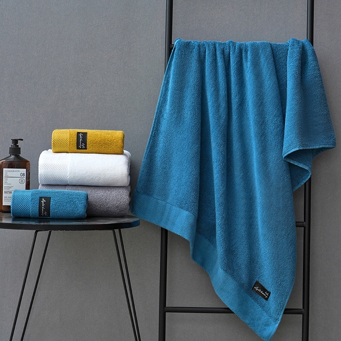 91家纺网 家纺一手货源 找家纺 朴尔家纺-毛巾被 2026新款全棉纯棉32股酒店风黑标加厚毛巾浴巾组合 组合图仅供展示 浴巾70x140cm/条