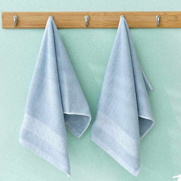 91家纺网 家纺一手货源 找家纺 朴尔家纺-毛巾被 2026新款全棉纯棉32股酒店风麦穗纹加厚毛巾浴巾组合 毛巾-麦穗纹 天蓝 浴巾70x140cm/条