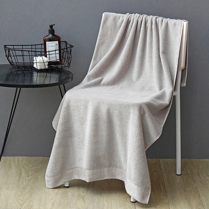 91家纺网 家纺一手货源 找家纺 朴尔家纺-毛巾被 2026新款全棉纯棉32股酒店风迷宫格加厚毛巾浴巾组合 浴巾-迷宫格-烟青灰 毛巾35x75cm/条