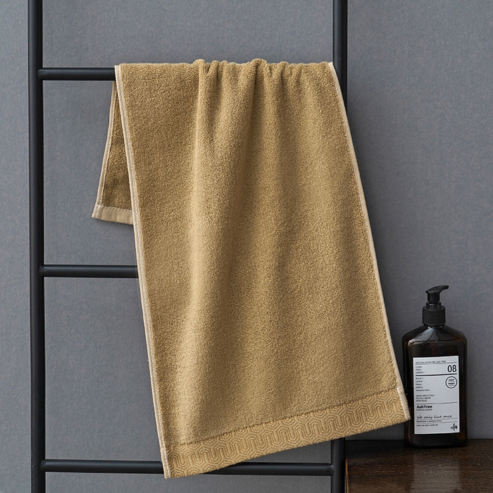91家纺网 家纺一手货源 找家纺 朴尔家纺-毛巾被 2026新款全棉纯棉32股酒店风迷宫格加厚毛巾浴巾组合 毛巾-迷宫格-落叶黄 毛巾35x75cm/条