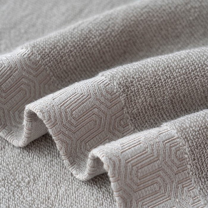 91家纺网 家纺一手货源 找家纺 朴尔家纺-毛巾被 2026新款全棉纯棉32股酒店风迷宫格加厚毛巾浴巾组合 浴巾-迷宫格-烟青灰 毛巾35x75cm/条