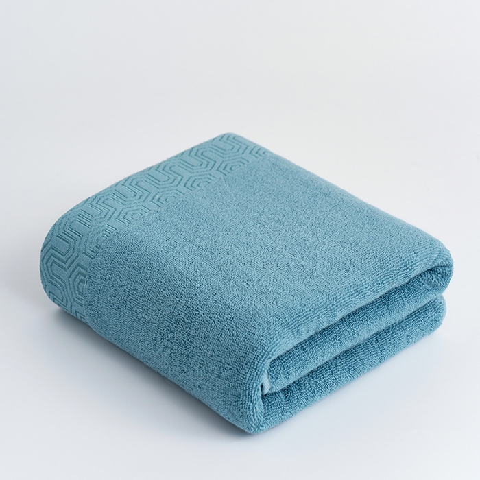 朴尔家纺-毛巾被 2026新款全棉纯棉32股酒店风迷宫格加厚毛巾浴巾组合 浴巾-迷宫格-水雾蓝 毛巾35x75cm/条