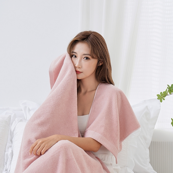 91家纺网 家纺一手货源 找家纺 朴尔家纺-毛巾被 2026新款全棉纯棉32股酒店风迷宫格加厚毛巾浴巾组合 浴巾-迷宫格-荷花粉 浴巾70x140cm/条