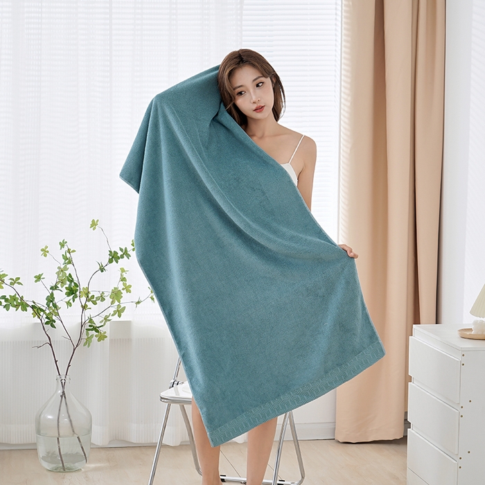 91家纺网 家纺一手货源 找家纺 朴尔家纺-毛巾被 2026新款全棉纯棉32股酒店风迷宫格加厚毛巾浴巾组合 浴巾-迷宫格-水雾蓝 毛巾35x75cm/条