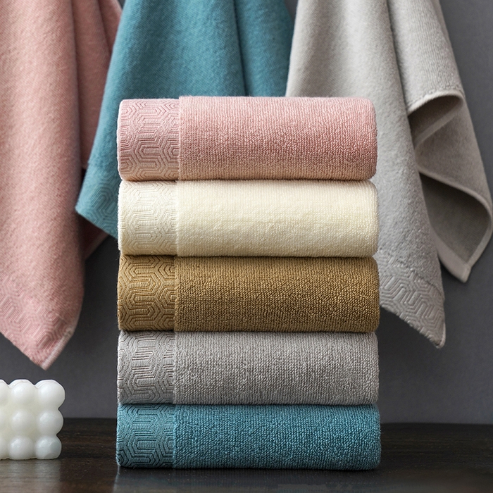 91家纺网 家纺一手货源 找家纺 朴尔家纺-毛巾被 2026新款全棉纯棉32股酒店风迷宫格加厚毛巾浴巾组合 组合图仅供展示 毛巾35x75cm/条