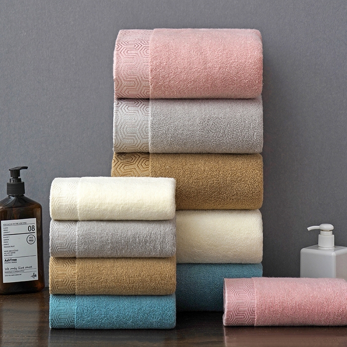 朴尔家纺-毛巾被 2026新款全棉纯棉32股酒店风迷宫格加厚毛巾浴巾组合 组合图仅供展示 浴巾70x140cm/条