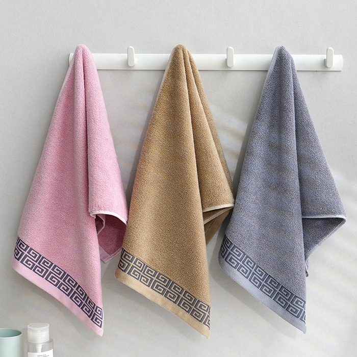 91家纺网 家纺一手货源 找家纺 朴尔家纺-毛巾被 2026新款全棉纯棉32股民族风长城格加厚毛巾浴巾方巾三件套组合 组合图仅供展示 方巾34x34cm/条