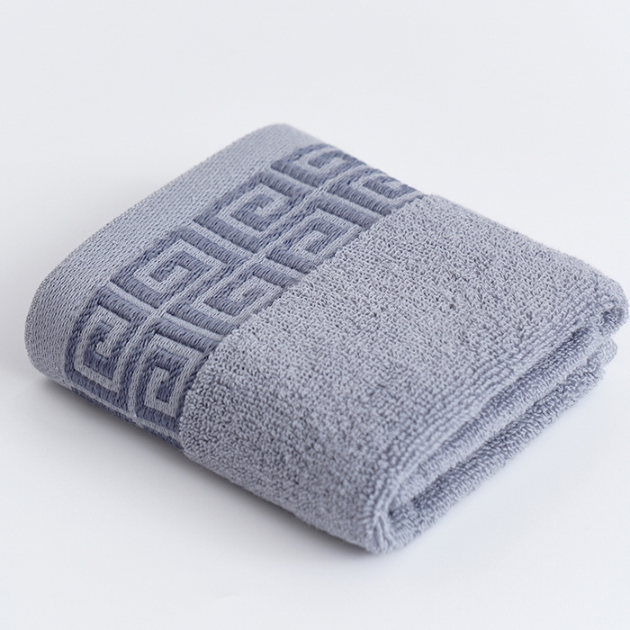 朴尔家纺-毛巾被 2026新款全棉纯棉32股民族风长城格加厚毛巾浴巾方巾三件套组合 方巾-长城格-灰色 方巾34x34cm/条