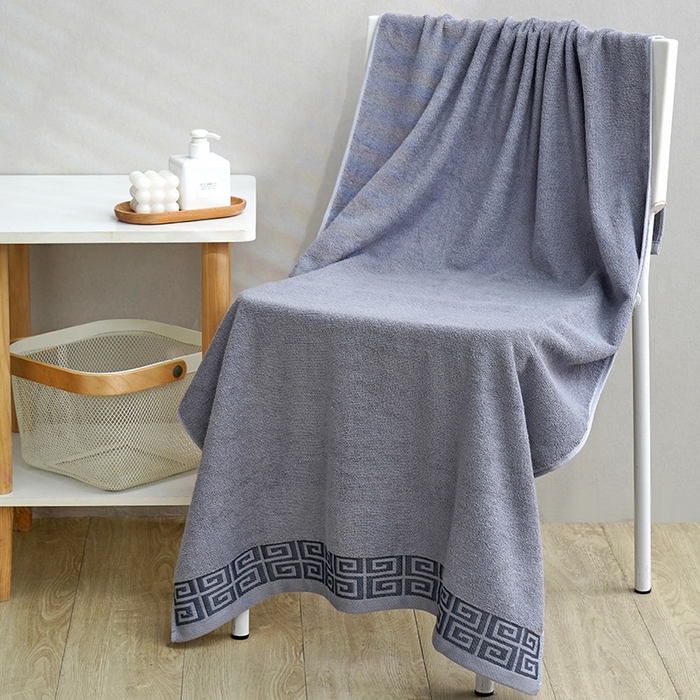 91家纺网 家纺一手货源 找家纺 朴尔家纺-毛巾被 2026新款全棉纯棉32股民族风长城格加厚毛巾浴巾方巾三件套组合 组合图仅供展示 浴巾70x140cm/条