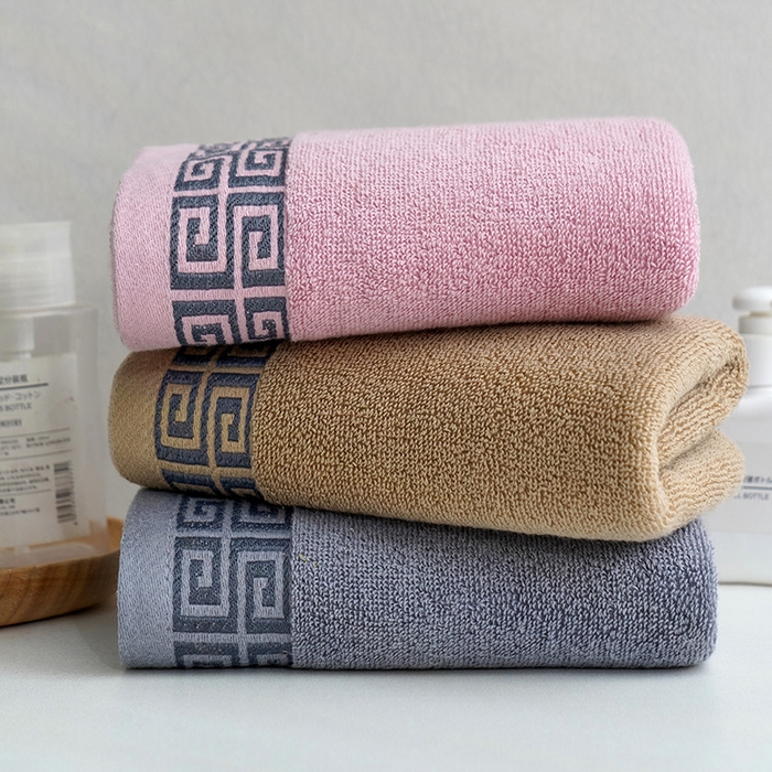 91家纺网 家纺一手货源 找家纺 朴尔家纺-毛巾被 2026新款全棉纯棉32股民族风长城格加厚毛巾浴巾方巾三件套组合 组合图仅供展示 浴巾70x140cm/条