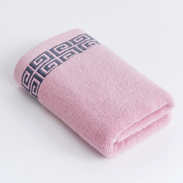 朴尔家纺-毛巾被 2026新款全棉纯棉32股民族风长城格加厚毛巾浴巾方巾三件套组合 毛巾-长城格-粉色 浴巾70x140cm/条