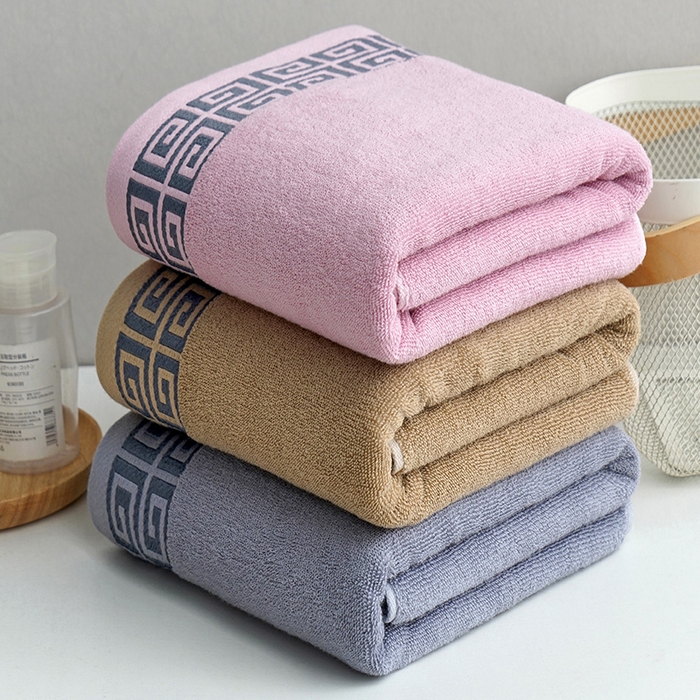 91家纺网 家纺一手货源 找家纺 朴尔家纺-毛巾被 2026新款全棉纯棉32股民族风长城格加厚毛巾浴巾方巾三件套组合 组合图仅供展示 浴巾70x140cm/条