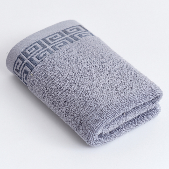 朴尔家纺-毛巾被 2026新款全棉纯棉32股民族风长城格加厚毛巾浴巾方巾三件套组合 毛巾-长城格-灰色 方巾34x34cm/条