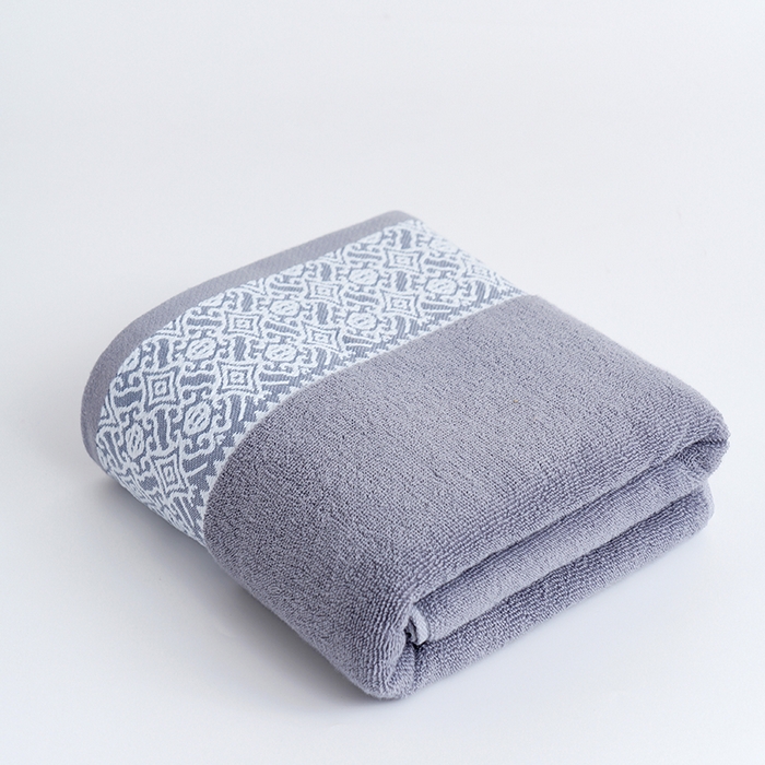 朴尔家纺-毛巾被 2026新款全棉纯棉32股弱捻浮雕织花加厚毛巾浴巾组合 浴巾-浮雕织花-深灰 毛巾35x75cm/条