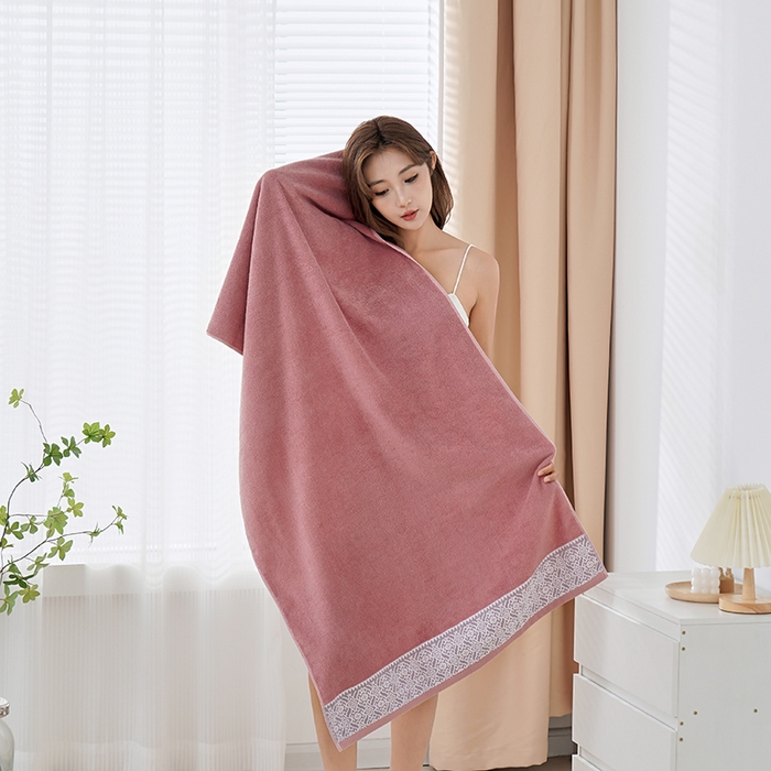 91家纺网 家纺一手货源 找家纺 朴尔家纺-毛巾被 2026新款全棉纯棉32股弱捻浮雕织花加厚毛巾浴巾组合 浴巾-浮雕织花-暖粉 毛巾35x75cm/条