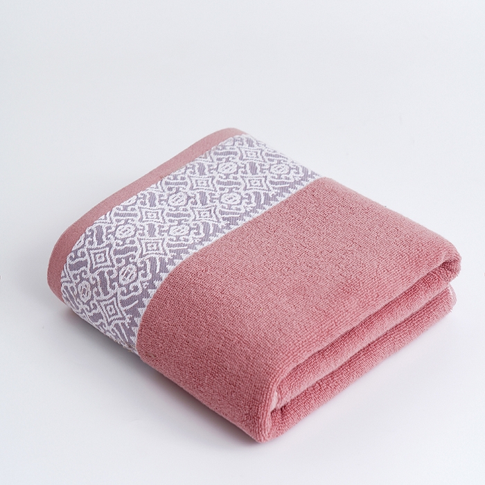 朴尔家纺-毛巾被 2026新款全棉纯棉32股弱捻浮雕织花加厚毛巾浴巾组合 浴巾-浮雕织花-暖粉 毛巾35x75cm/条