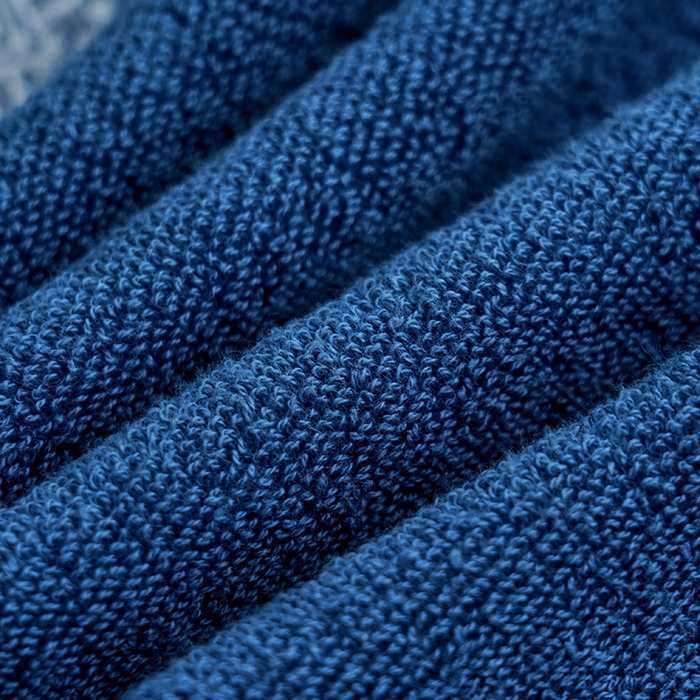 91家纺网 家纺一手货源 找家纺 朴尔家纺-毛巾被 2026新款全棉纯棉32股弱捻浮雕织花加厚毛巾浴巾组合 浴巾-浮雕织花-藏蓝 浴巾70x140cm/条