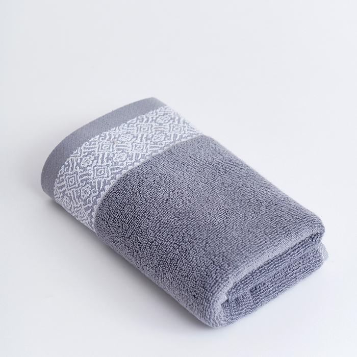 朴尔家纺-毛巾被 2026新款全棉纯棉32股弱捻浮雕织花加厚毛巾浴巾组合 毛巾-浮雕织花-深灰 浴巾70x140cm/条