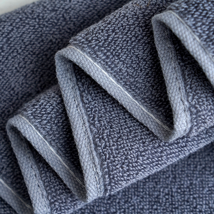 91家纺网 家纺一手货源 找家纺 朴尔家纺-毛巾被 2026新款全棉纯棉32股弱捻浮雕织花加厚毛巾浴巾组合 毛巾-浮雕织花-深灰 浴巾70x140cm/条