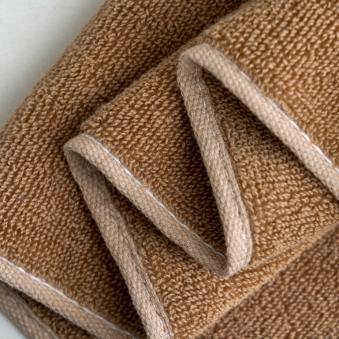 91家纺网 家纺一手货源 找家纺 朴尔家纺-毛巾被 2026新款全棉纯棉32股弱捻浮雕织花加厚毛巾浴巾组合 浴巾-浮雕织花-焦糖 浴巾70x140cm/条