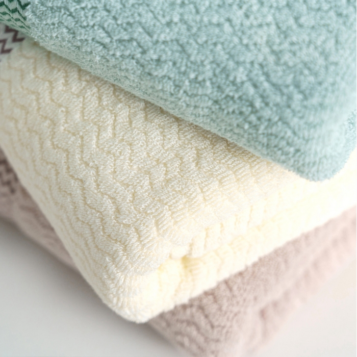 91家纺网 家纺一手货源 找家纺 朴尔家纺-毛巾被 2026新款全棉纯棉32股波浪纹系列毛巾浴巾 组合图仅供展示 毛巾35x75cm/条