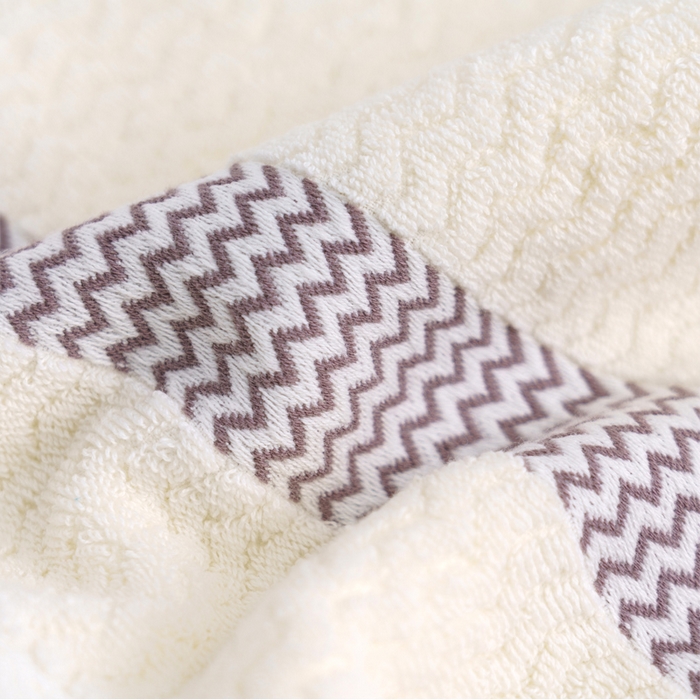 91家纺网 家纺一手货源 找家纺 朴尔家纺-毛巾被 2026新款全棉纯棉32股波浪纹系列毛巾浴巾 毛巾-米白色 浴巾70x140cm/条