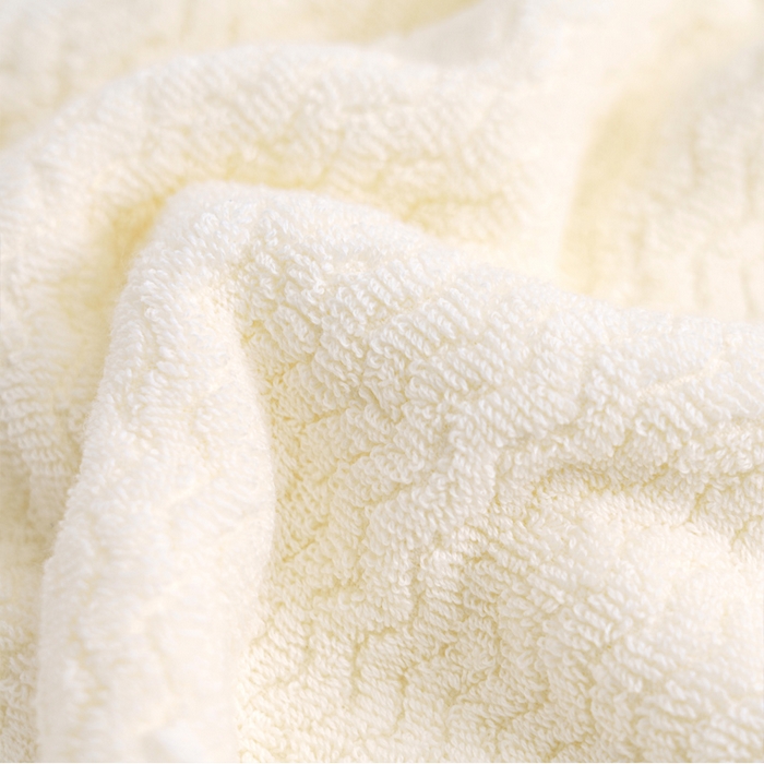 91家纺网 家纺一手货源 找家纺 朴尔家纺-毛巾被 2026新款全棉纯棉32股波浪纹系列毛巾浴巾 毛巾-米白色 浴巾70x140cm/条