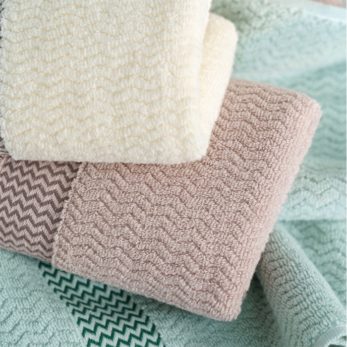 91家纺网 家纺一手货源 找家纺 朴尔家纺-毛巾被 2026新款全棉纯棉32股波浪纹系列毛巾浴巾 组合图仅供展示 浴巾70x140cm/条