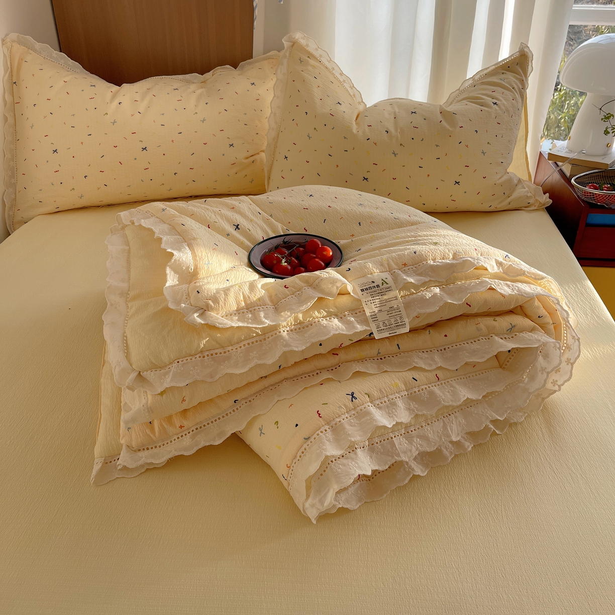 91家纺网 家纺一手货源 找家纺 宝士康家纺 2026新款10A抗菌提花色织花边单夏被/夏被四件套/空调被 元起点