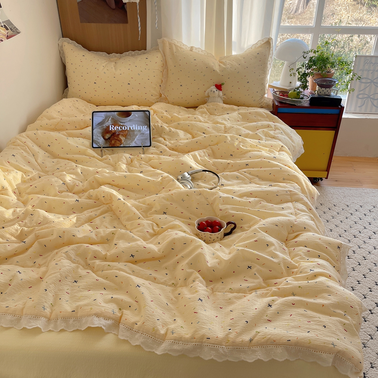 91家纺网 家纺一手货源 找家纺 宝士康家纺 2026新款10A抗菌提花色织花边单夏被/夏被四件套/空调被 元起点