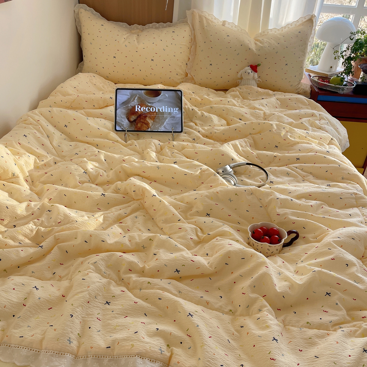 91家纺网 家纺一手货源 找家纺 宝士康家纺 2026新款10A抗菌提花色织花边单夏被/夏被四件套/空调被 元起点