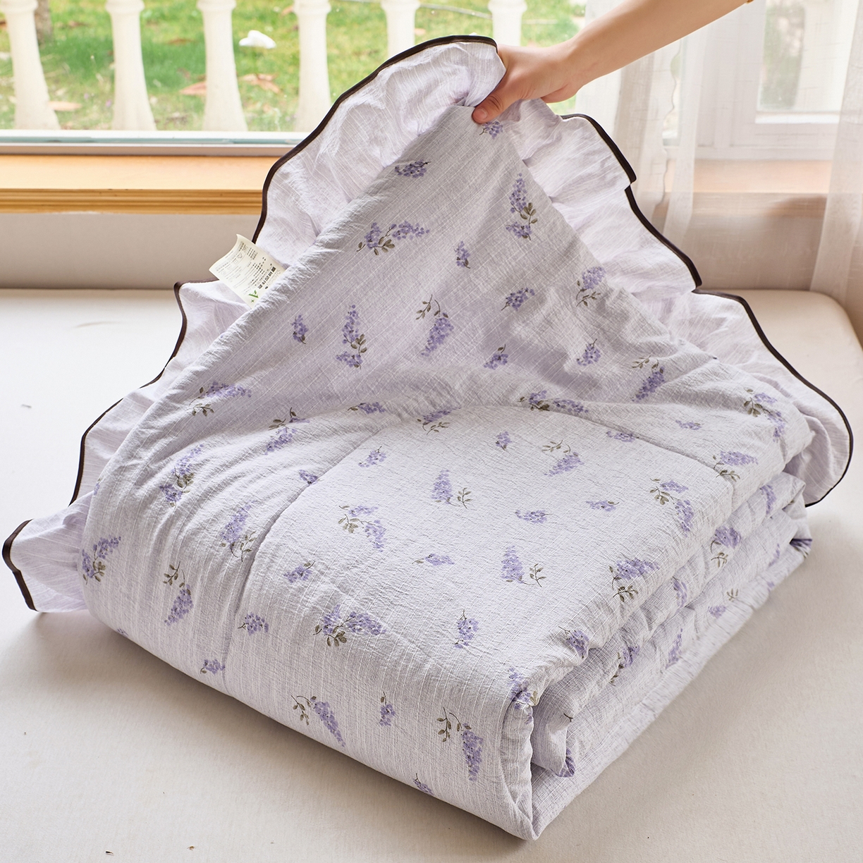 91家纺网 家纺一手货源 找家纺 （总）宝士康家纺 2026新款10A抗菌提花色织花边单夏被/夏被四件套/空调被