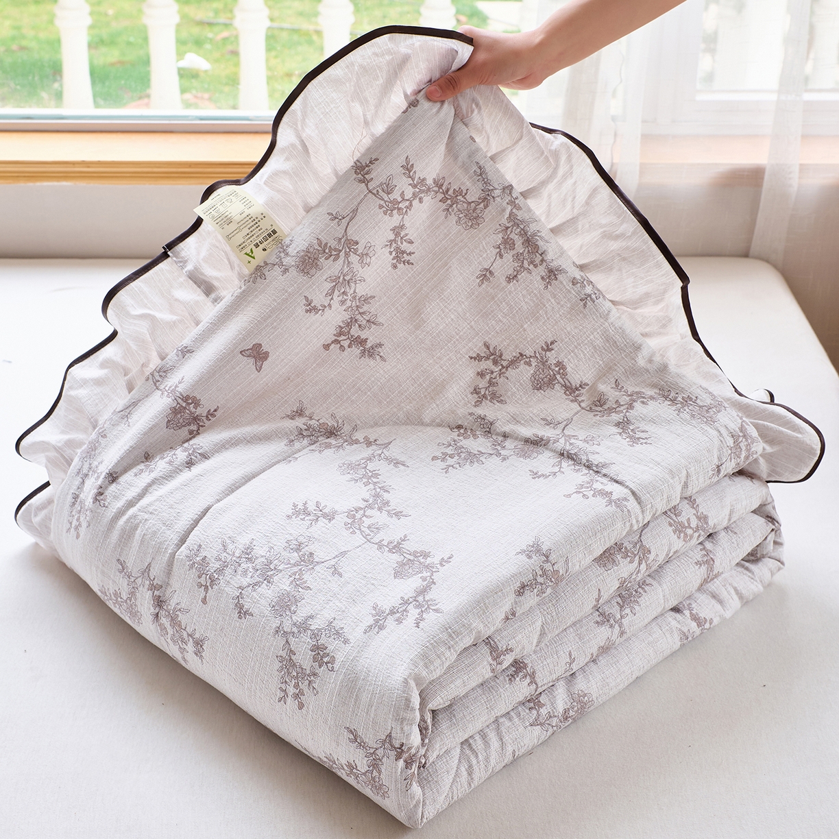 91家纺网 家纺一手货源 找家纺 （总）宝士康家纺 2026新款10A抗菌提花色织花边单夏被/夏被四件套/空调被