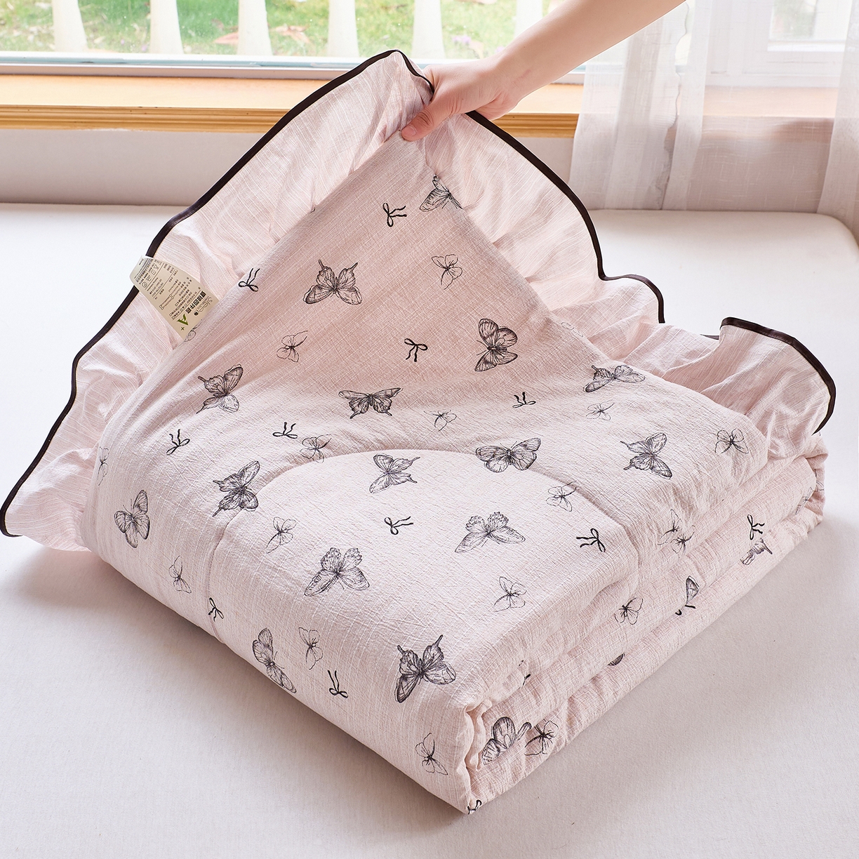 91家纺网 家纺一手货源 找家纺 （总）宝士康家纺 2026新款10A抗菌提花色织花边单夏被/夏被四件套/空调被