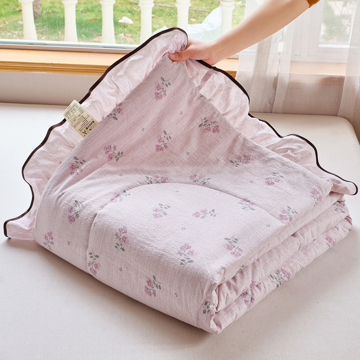 91家纺网 家纺一手货源 找家纺 （总）宝士康家纺 2026新款10A抗菌提花色织花边单夏被/夏被四件套/空调被