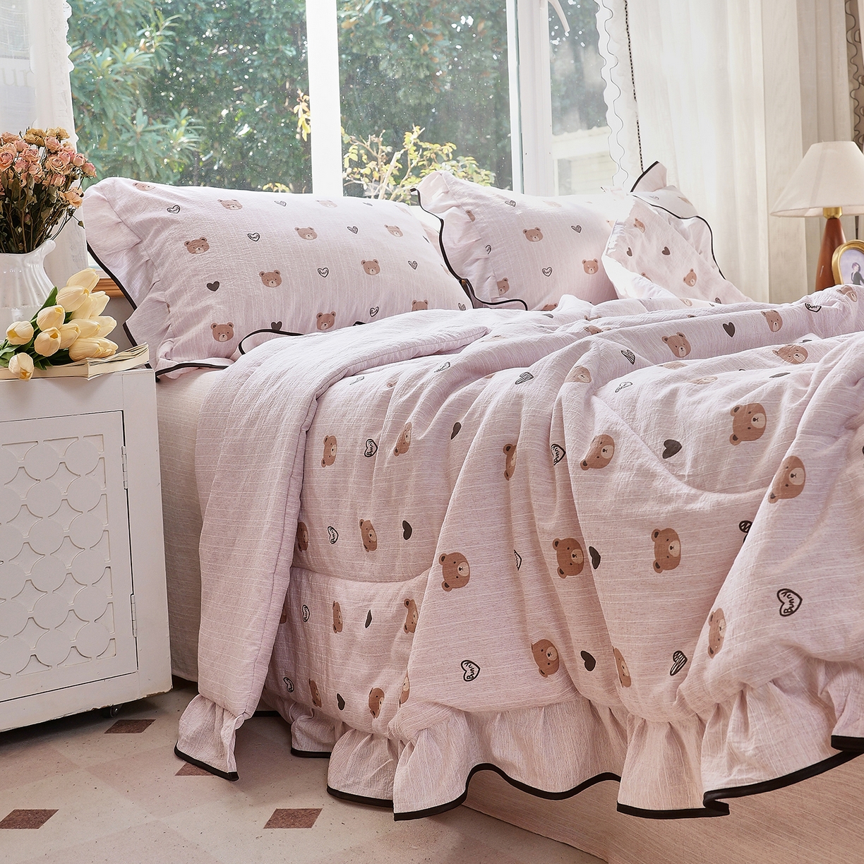 91家纺网 家纺一手货源 找家纺 宝士康家纺 2026新款10A抗菌提花色织花边单夏被/夏被四件套/空调被 雄心未了