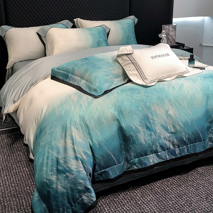 91家纺网 家纺一手货源 找家纺 （总）若未家居 2025新款超细旦天丝棉数码印花四件套-马尔代夫