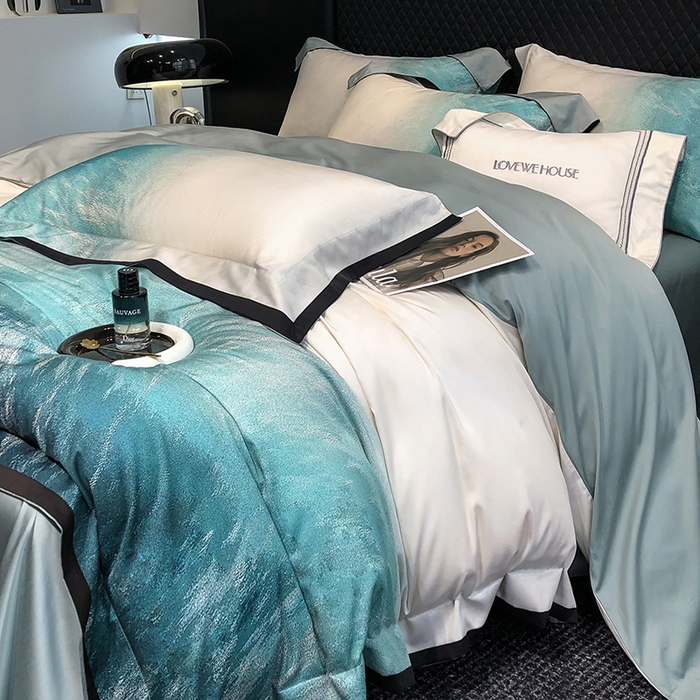 91家纺网 家纺一手货源 找家纺 （总）若未家居 2025新款超细旦天丝棉数码印花四件套-马尔代夫