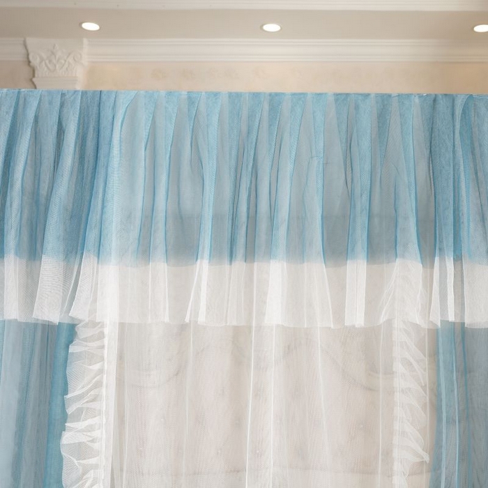 91家纺网 家纺一手货源 找家纺 （总）青竹苑 2026春夏新款双层纱撞色落地蚊帐