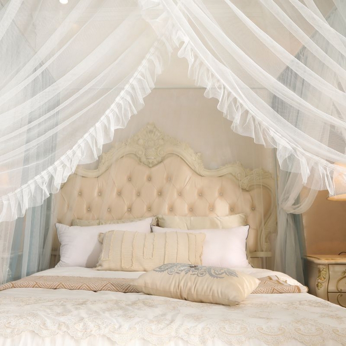 91家纺网 家纺一手货源 找家纺 （总）青竹苑 2026春夏新款双层纱撞色落地蚊帐