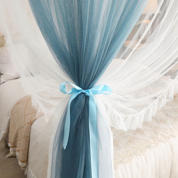 91家纺网 家纺一手货源 找家纺 （总）青竹苑 2026春夏新款双层纱撞色落地蚊帐