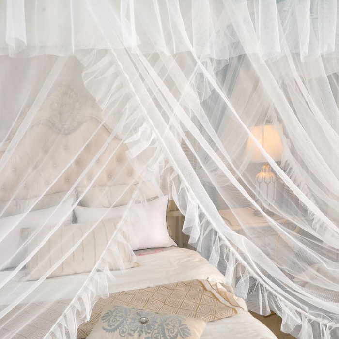 91家纺网 家纺一手货源 找家纺 （总）青竹苑 2026春夏新款双层纱撞色落地蚊帐