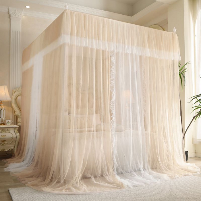 91家纺网 家纺一手货源 找家纺 （总）青竹苑 2026春夏新款双层纱撞色落地蚊帐