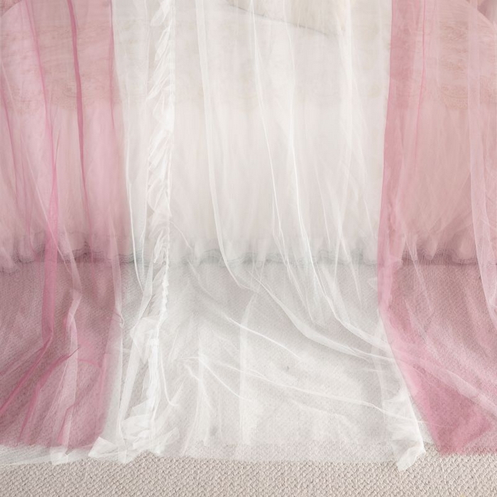 91家纺网 家纺一手货源 找家纺 青竹苑 2026春夏新款双层纱撞色落地蚊帐 太妃紫