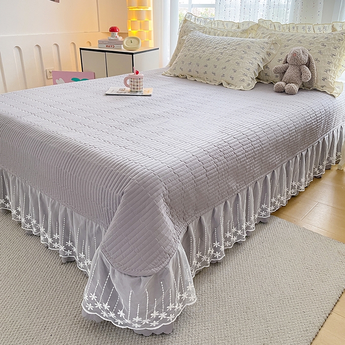 91家纺网 家纺一手货源 找家纺 艺慕家纺 2026新款直播热款古法仿棉AB版水洗棉印花双层蕾丝花边夏被床盖四件套 AB版-斑马乐园