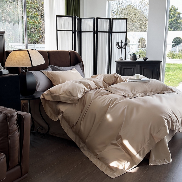 91家纺网 家纺一手货源 找家纺 （总）栩裕纺织 2026新款双股长绒棉纯色单品被套系列-邂逅