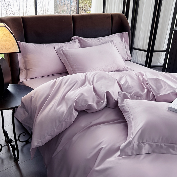 91家纺网 家纺一手货源 找家纺 栩裕纺织 2026新款双股长绒棉纯色单品被套系列-邂逅 优雅紫