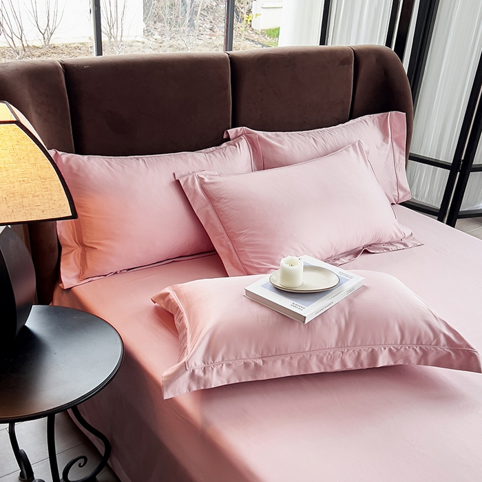 91家纺网 家纺一手货源 找家纺 栩裕纺织 2026新款双股长绒棉纯色单品被套系列-邂逅 奶油粉