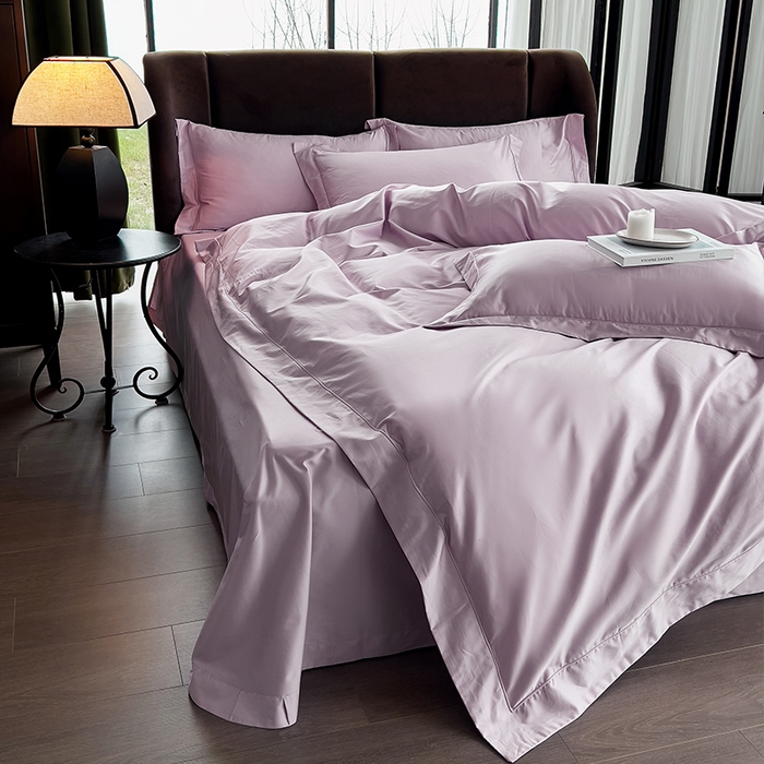 91家纺网 家纺一手货源 找家纺 栩裕纺织 2026新款双股长绒棉纯色单品被套系列-邂逅 优雅紫